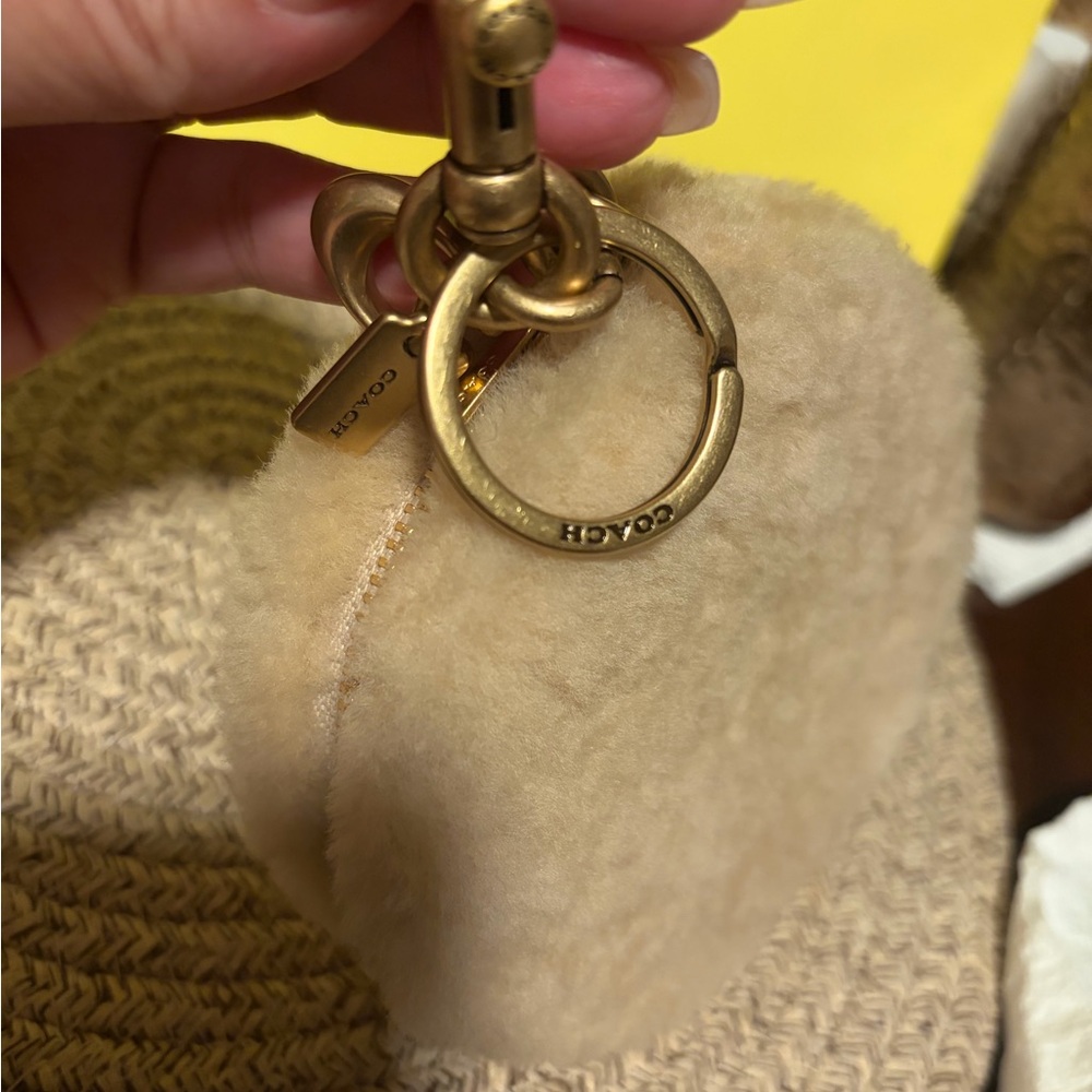 COACH Shearling Coin Bag Charm - Picture 5 of 9